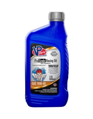 Pro Grade 10W40 synthetic oil provides enhanced durability for racing engines. It’s full synthetic formula includes advanced anti-wear chemistries and a cutting-edge balance of friction and viscosity modifiers that boost HP and lower operating temps.